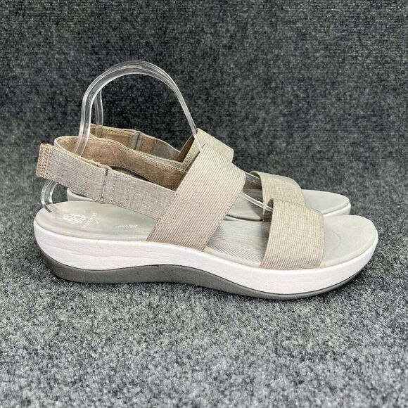 Clarks Cloudsteppers Sandals Women's Size 11 Tan Grey‎ Adjustable Strap Sandals - Picture 1 of 12